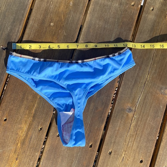 Burberry Nova check Thong Bikini Bottoms Deep Baby BLUE, lots of stretch! Med 👙 - Picture 9 of 9